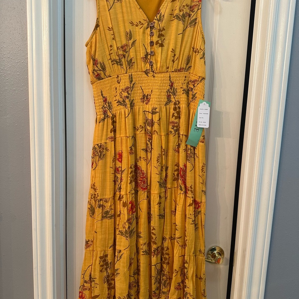 Floral Yellow Maxi Dress